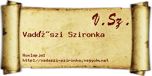 Vadászi Szironka névjegykártya