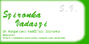 szironka vadaszi business card